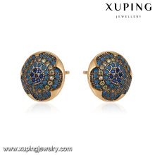 93068 xuping moda 18 k oro color stud damas incrustaciones pendiente de aro de piedra